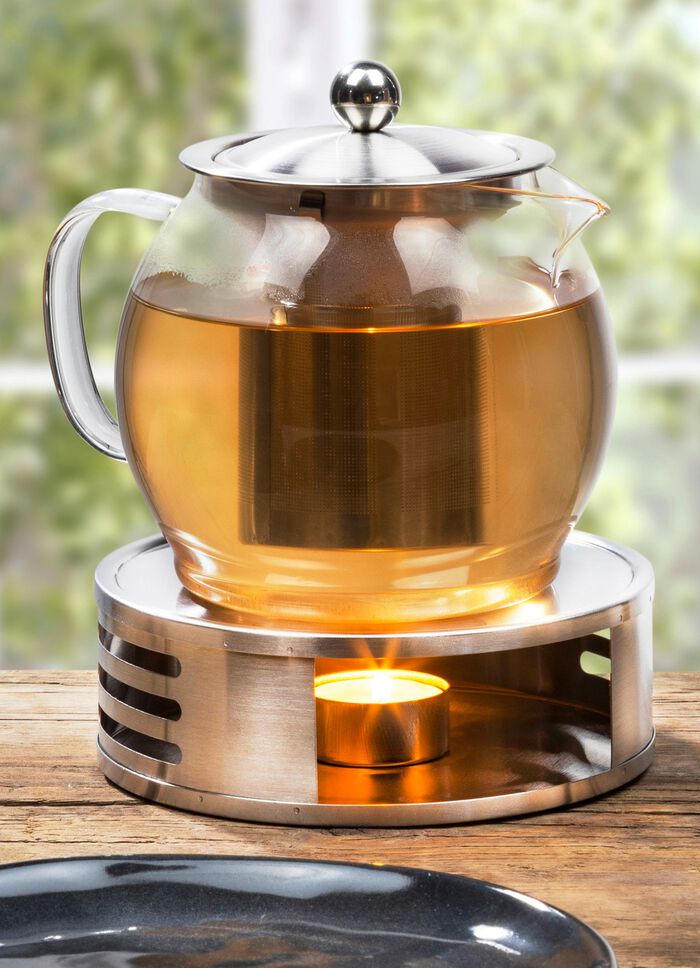 Tee-Set mit St&ouml;vchen aus Edelstahl 