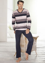 Schlafanzug mit V-Ausschnitt und offenen Abschlüssen 