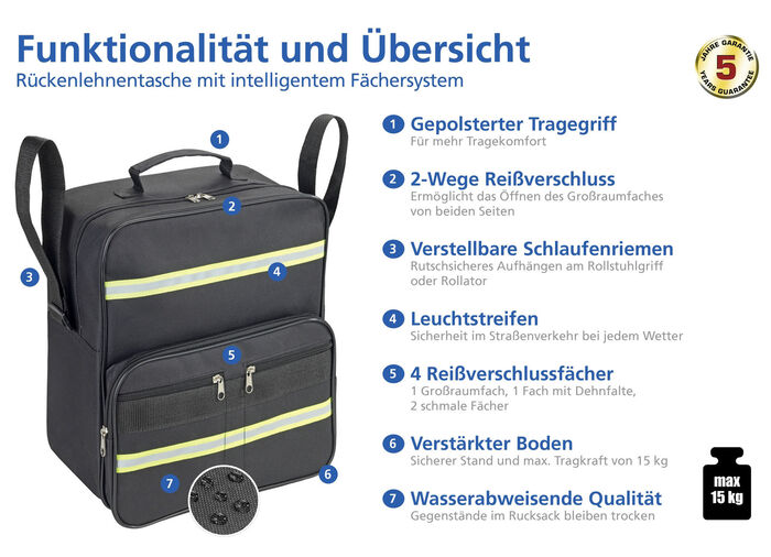 Wetterfeste Rollstuhl-/Rollator-Tasche 
