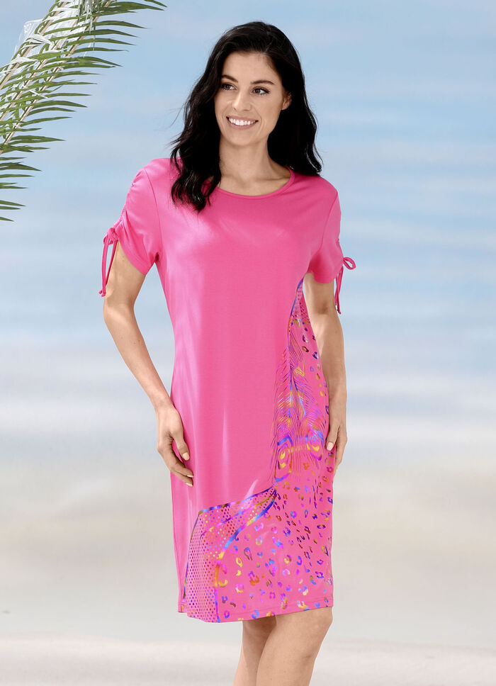 Laurina Kleid mit schimmerndem Druck PINK