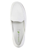 Waldläufer, bequeme Damen-Slipper, Weite H, mit herausnehmbarem Fußbett WEISS