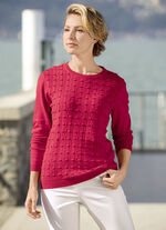 Pullover mit streckendem Strukturmuster ROT