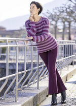 Jerseyhose mit ausgestellter Fu&szlig;weite BROMBEER