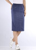 Rock in gerader Schnittf&uuml;hrung JEANSBLAU