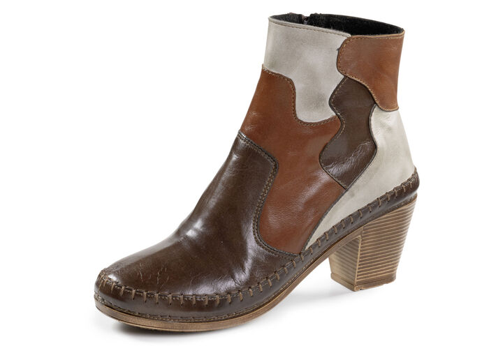 Gemini, modische Damen-Stiefeletten, Winterschuhe, Weite G, mit Reißverschluss BRAUN-KIESEL