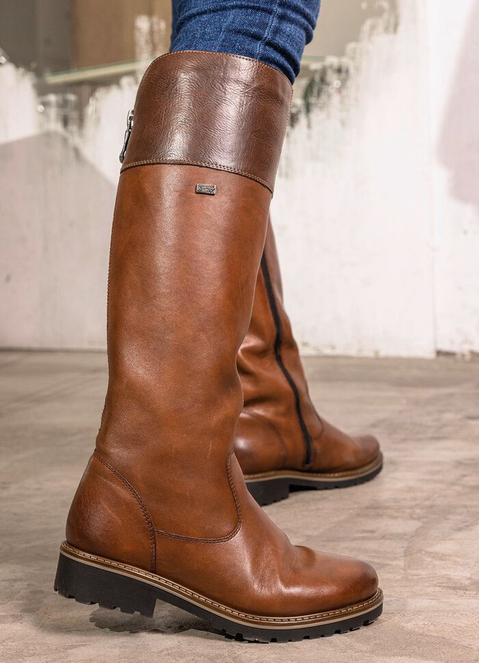 Remonte, gef&uuml;tterte Damen-Stiefel, Winterschuhe, Weite G, mit Rei&szlig;verschluss MARONE-MOKKA