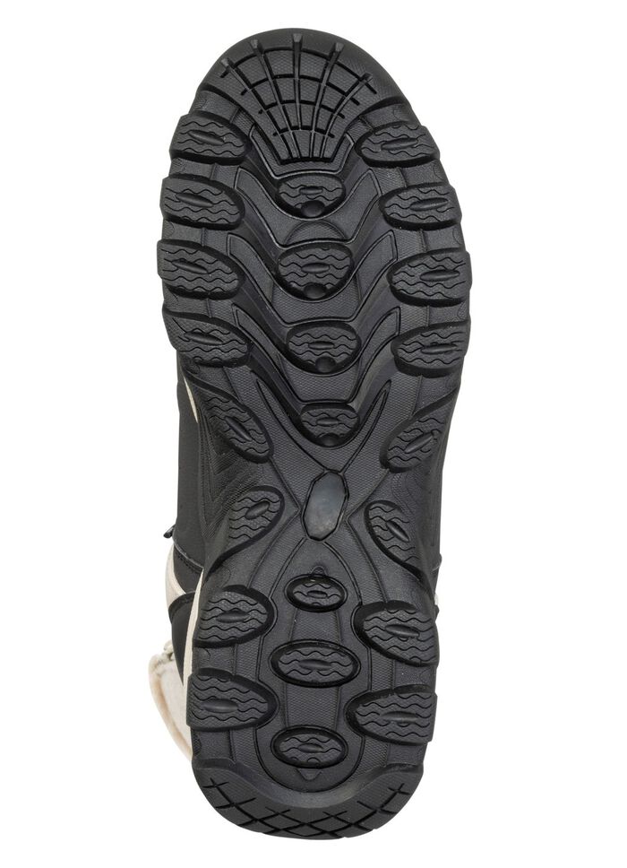 Gef&uuml;tterte Damen-Stiefel, Winterschuhe, mit Rei&szlig;verschluss ECRU-SCHWARZ