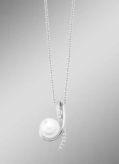 Anh&auml;nger mit S&uuml;&szlig;wasser-Zuchtperle und synth. Zirkonia 