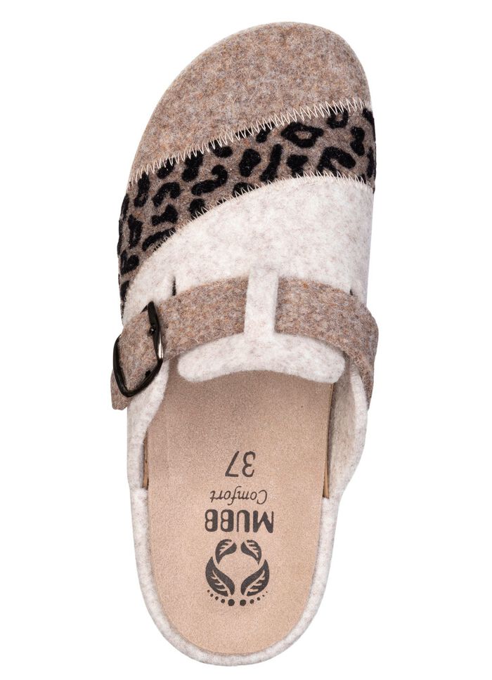 Mubb, klassische Damen-Hausschuhe, Weite H, mit herausnehmbarem Fu&szlig;bett BEIGE