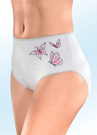 Dreierpack Slips mit Schmetterlingsmotiv 
