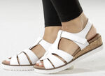 ELENA EDEN, bequeme Damen-Sandalen, Weite H, mit herausnehmbarem Fußbett WEISS