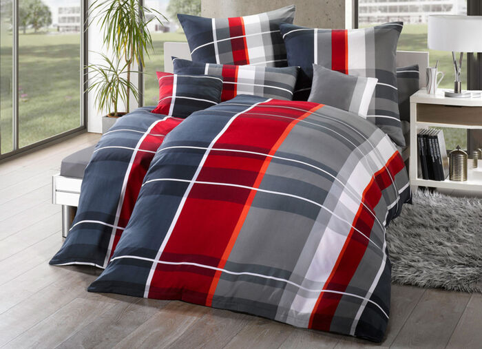 Moderne Bettwäsche-Garnitur aus Microfaser ROT