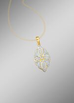 Anh&auml;nger mit Diamanten im Blumendesign 