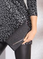 Abendtasche mit abnehmbarer Kette SCHWARZ