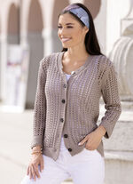 Strickjacke in Netzoptik 