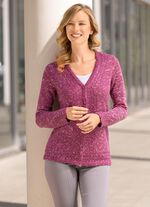 Strickjacke aus Melangegarn BEERE MELIERT