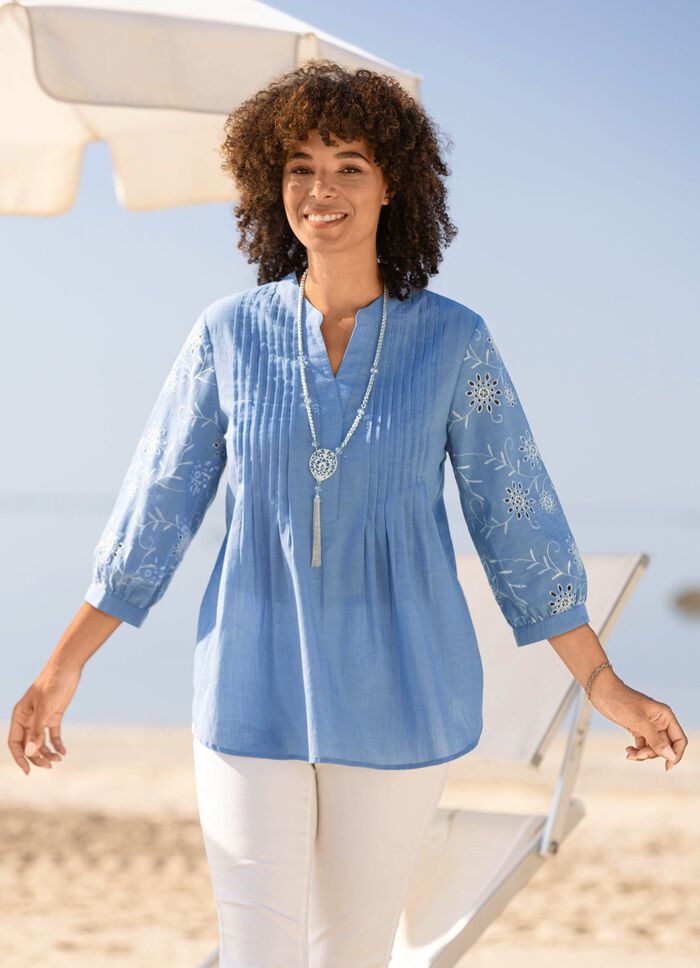Tunika mit Biesenzier JEANSBLAU