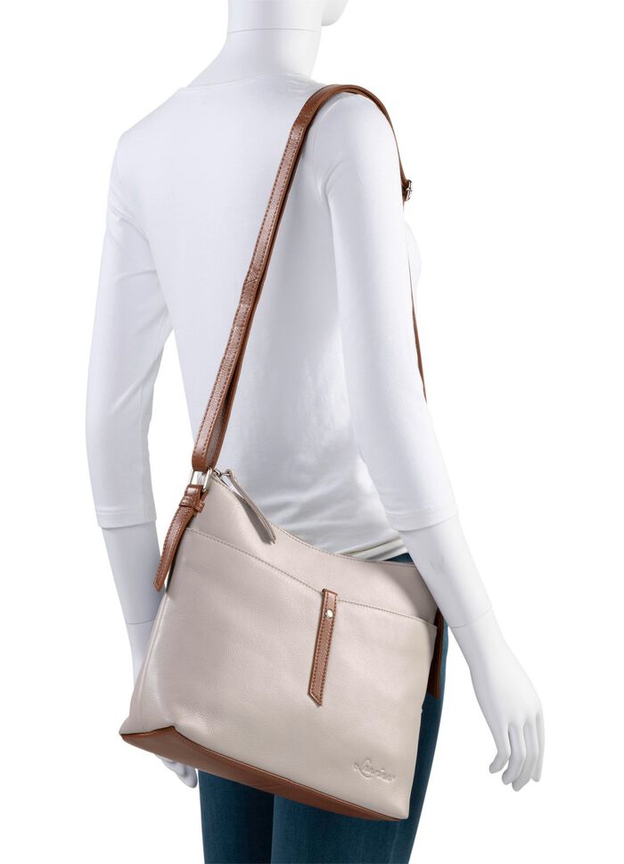 Laurina, Tasche, Damen, mit verstellbarem Umh&auml;ngeriemen KIESEL-COGNAC