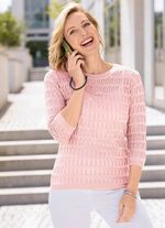 Pullover in zartem Mustermix ROSÉ