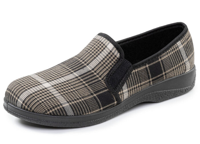 Klassiche Herren-Hausschuhe, mit Gummizug BEIGE