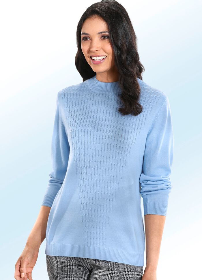 Pullover mit Schurwolle BLEU
