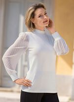 Shirt mit Stehkragen ECRU