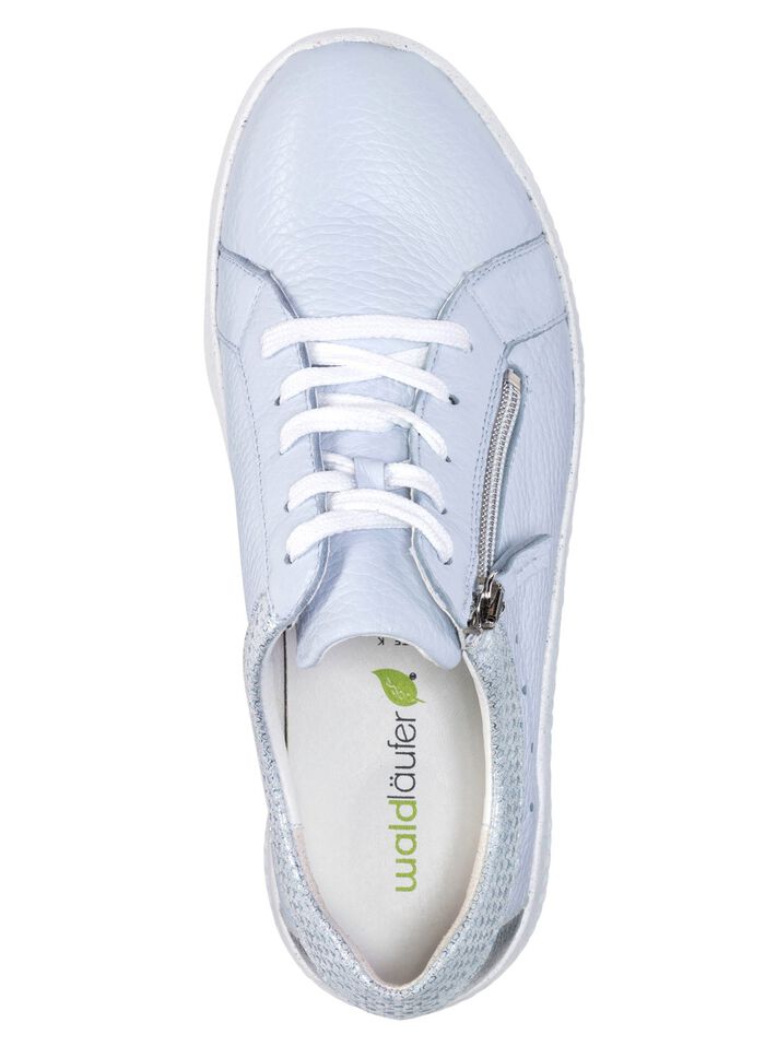 Waldl&auml;ufer, bequeme Damen-Schn&uuml;rschuhe, Weite K, mit herausnehmbarem Fu&szlig;bett BLEU-SILBER