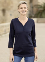 Shirt mit kurzer Knopfleiste 