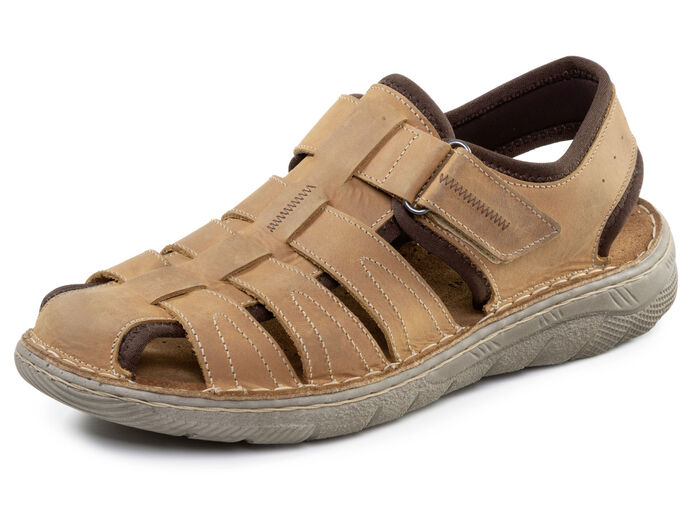 GINO GALANTE, klassische Herren-Sandalen, aus Leder COGNAC