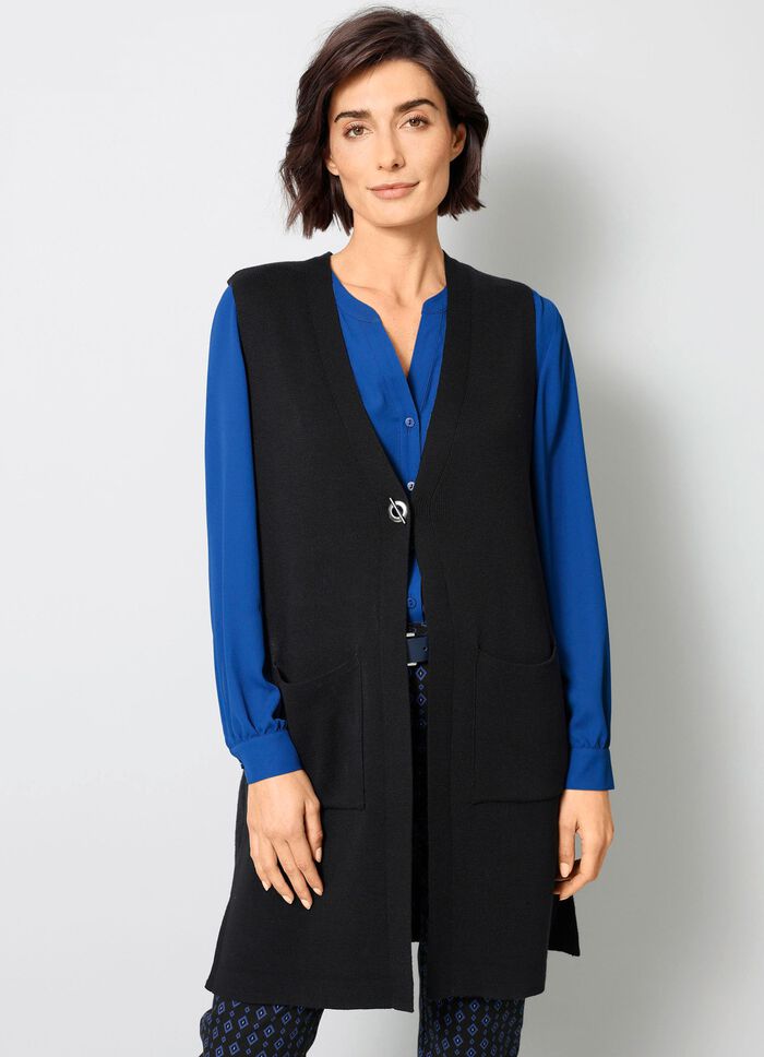 Strickweste mit dekorativem Verschluss 