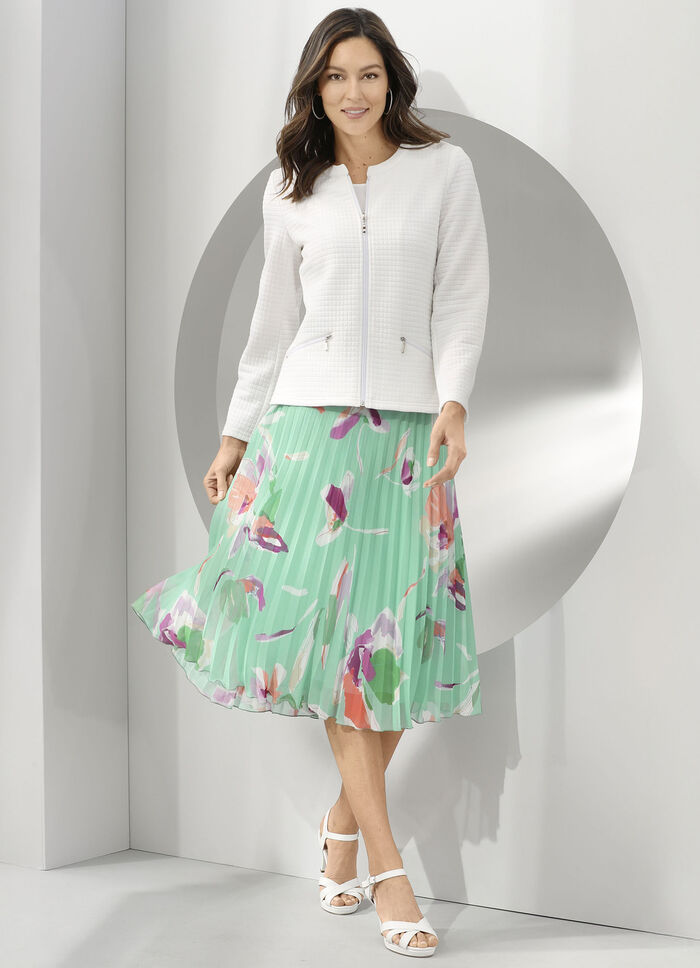 Plissee-Rock in floraler Dessinierung 