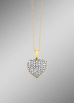 Herz-Anh&auml;nger mit funkelnden Diamanten 