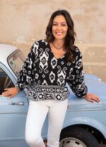 Tunika mit Bord&uuml;ren-Druck 