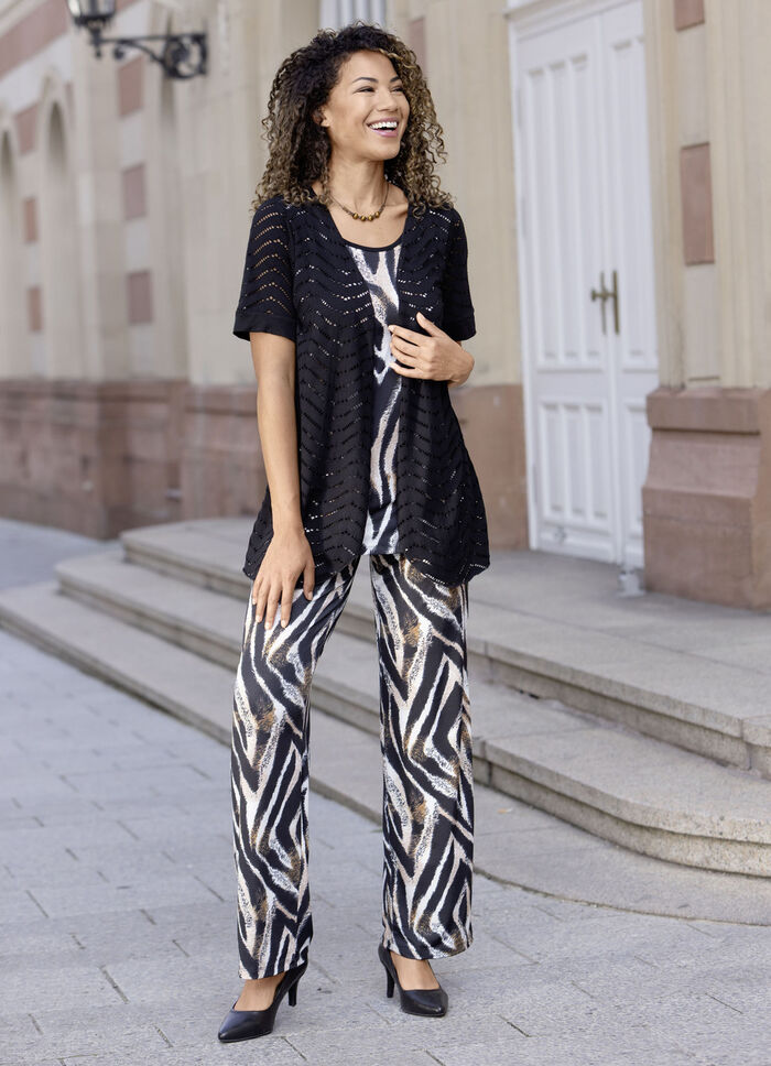 Longshirt in Jackenoptik 