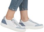 Remonte Sneaker aus Nappa- und Veloursleder mit Metallic-Besatz BLAU-WEISS-SILBER
