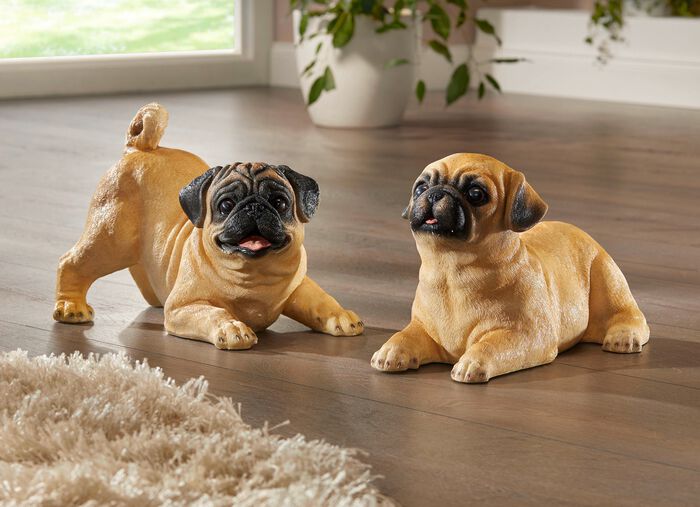 Wetter- und frostbest&auml;ndige M&ouml;pse, handbemalt BRAUN-SCHWARZ