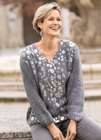Pullover mit glänzendem Foliendruck 