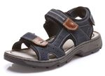 Rieker, klassische Herren-Trekkingsandalen, aus Leder DUNKELBLAU