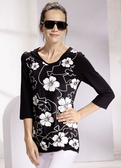 Shirt mit Strasszier 