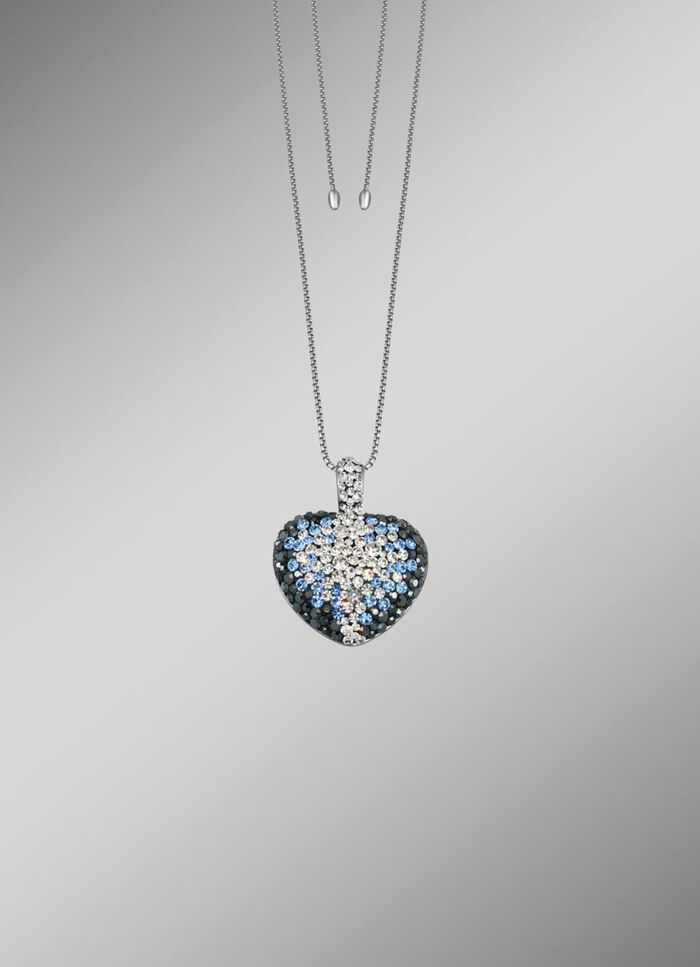 Eleganter Herz-Anh&auml;nger mit funkelnden Kristallen 