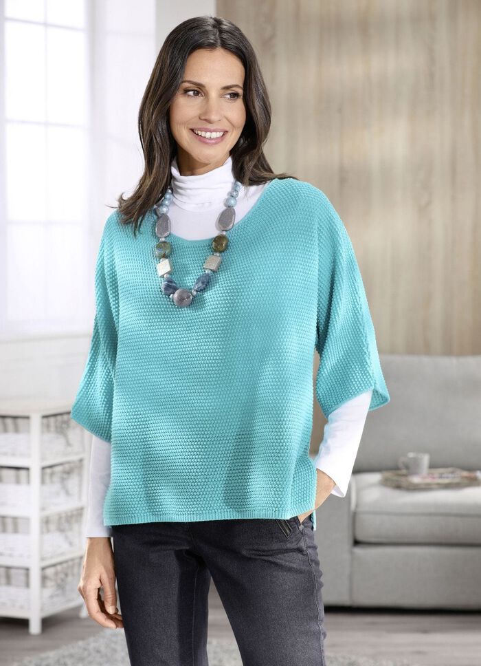 Pulli in weiter Form TÜRKIS