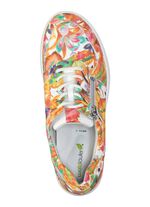 Waldl&auml;ufer Sneaker aus beschichtetem, floral bedrucktem Textilmaterial WEISS-BUNT