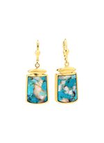 Ohrringe mit beh. T&uuml;rkis und beh. Perlmutt 