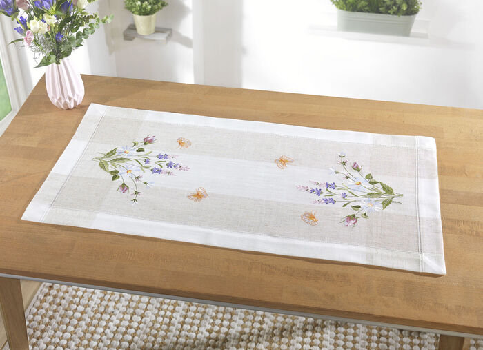 Tisch- und Raumdekoration mit floralem Dessin SEKT-BUNT