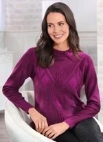 Pullover mit edlem Glitzereffekt BEERE