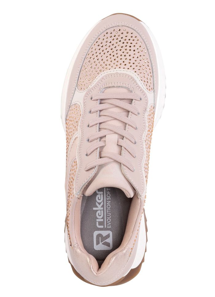 Rieker Sneaker mit Glitzersteinchen PUDERROS&Eacute;-WEISS