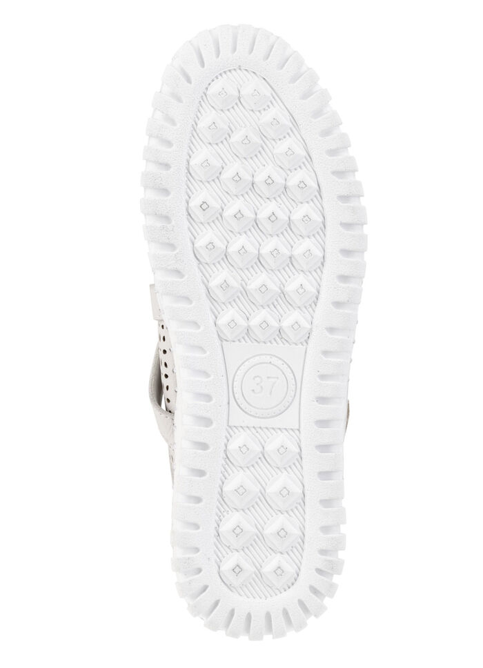 ELENA EDEN Slipper aus Rind-Nappaleder mit braunem Besatz KIESEL