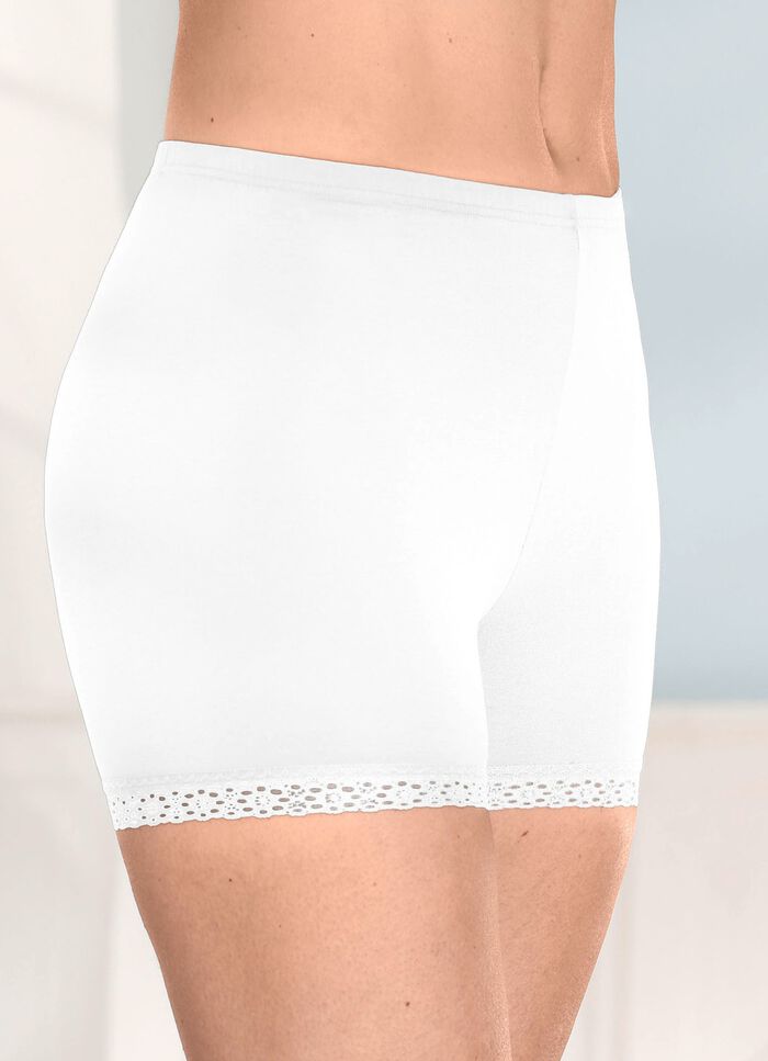 Dreierpack Pants mit Elastikspitze an den Beinabschl&uuml;ssen 