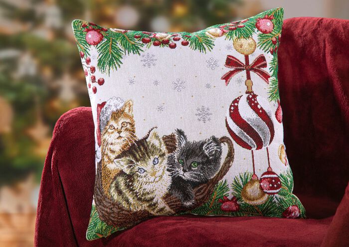 Weihnachtlicher Kissenbezug in Gobelin-Qualit&auml;t 