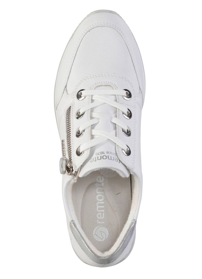 Remonte Schn&uuml;r-Sneaker mit silberfarben schimmerndem Kontrast-Besatz 